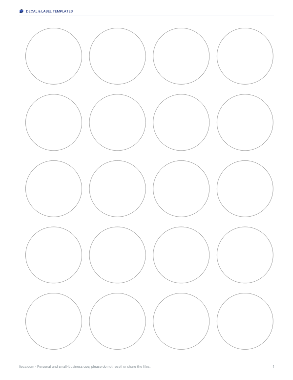 Preview of Printable 2 Inch Circle Labels